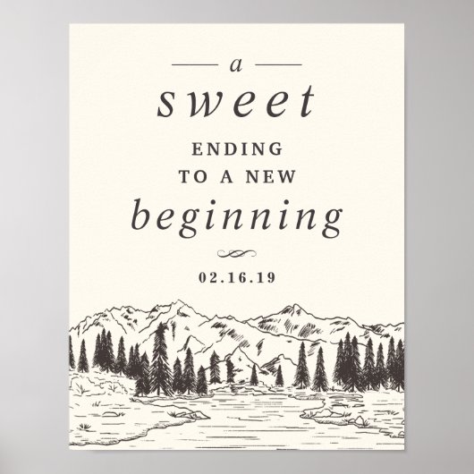 Tafel van mountainbtweddbettafel poster (Voorkant)