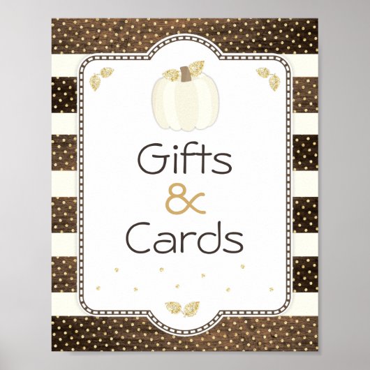 Tafel van pompoenen, hout en ivoor, Baby shower Poster (Voorkant)