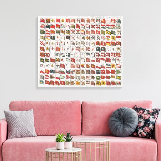 tafel van Zeeen vlaggen, esthetische print (Insitu (Woonkamer))