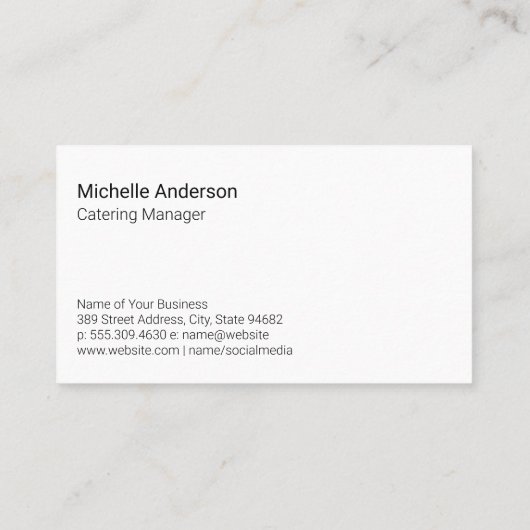 Tafel vol voedsel en dranken visitekaartje (Achterkant)