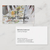 Tafel vol voedsel en dranken visitekaartje (Voorkant / Achterkant)