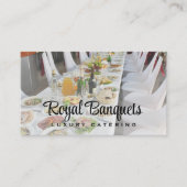 Tafel vol voedsel en dranken visitekaartje (Voorkant)