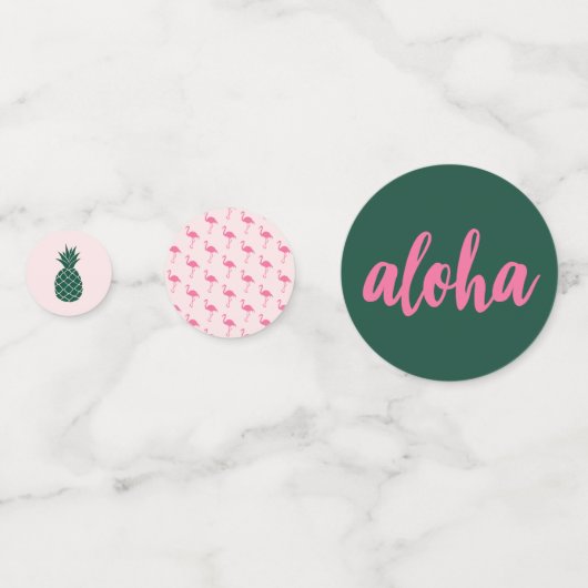 Tafel voor Aloha Bruidsfeest Confetti (Voorkanten)