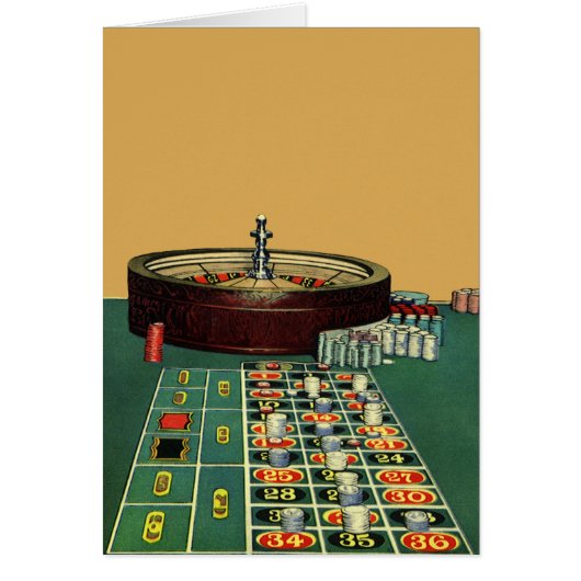 Tafel voor vintage roulette casino spel, gokchips (Voorkant)