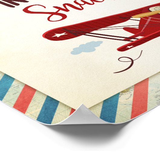 Tafel voor vliegtuigsnacks voor vliegtuigpassagier poster (Hoek)