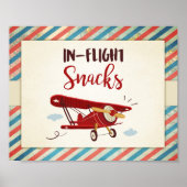 Tafel voor vliegtuigsnacks voor vliegtuigpassagier poster (Voorkant)