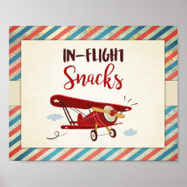 Tafel voor vliegtuigsnacks voor vliegtuigpassagier poster