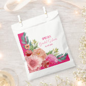 Tafel voor waterverf bloemrijke heldere roze bruid bedankzakje (Geknipt)