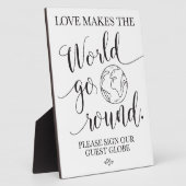 Tafel voor weduwen tussen gastWereldbollen Fotoplaat (Zijkant)