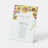 Tafel Zitkaart Zonnebloem Herfst Bloemen Reclamebord Met Voetstuk