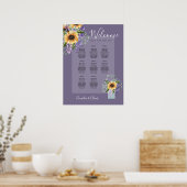 Tafel Zonnebloemen Blauweregen ZITTINGENPLAN Schui Poster (Keuken)