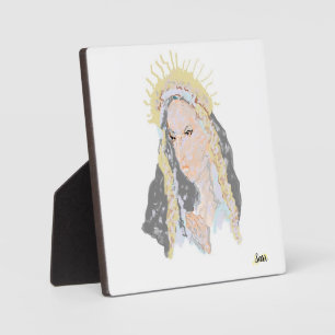 Tafelaardezel Met Canvas ; Maagd Maria Fotoplaat