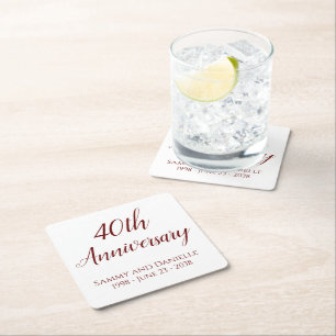 Tafelaccessoires Drink Coasters 40-jarig jubileumf Kartonnen Onderzetters