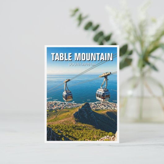 Tafelberg Ariel Cableway Zuid-Afrika Briefkaart (Staand voorkant)