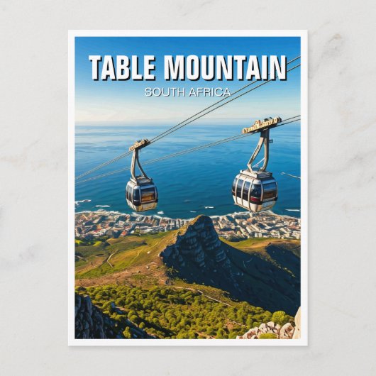 Tafelberg Ariel Cableway Zuid-Afrika Briefkaart (Voorkant)