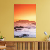 Tafelberg bij zonsondergang, Bloubergstrand Canvas Afdruk (Insitu (Woonkamer))