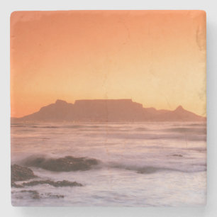 Tafelberg bij zonsondergang, Bloubergstrand Stenen Onderzetter