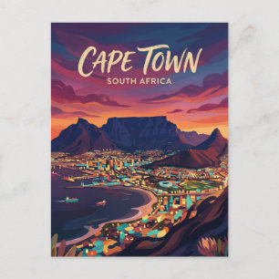 Tafelberg Gezicht op de stad Zuid-Afrika Briefkaart