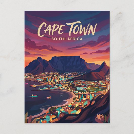 Tafelberg Gezicht op de stad Zuid-Afrika Briefkaart (Voorkant)