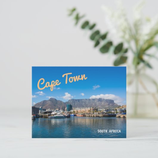 Tafelberg in Kaapstad, Zuid-Afrika. Briefkaart (Staand voorkant)
