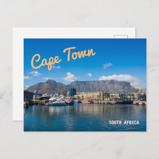 Tafelberg in Kaapstad, Zuid-Afrika. Briefkaart (Voorkant / Achterkant)