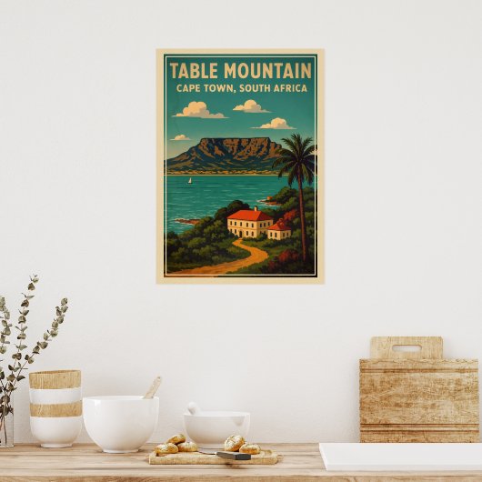 Tafelberg Kaapstad - Zuid-Afrika V01 Poster (Keuken)