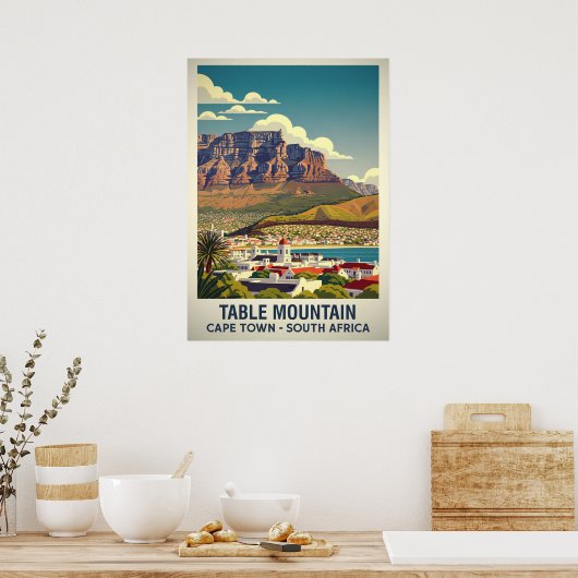 Tafelberg Kaapstad - Zuid-Afrika V02 Poster (Keuken)