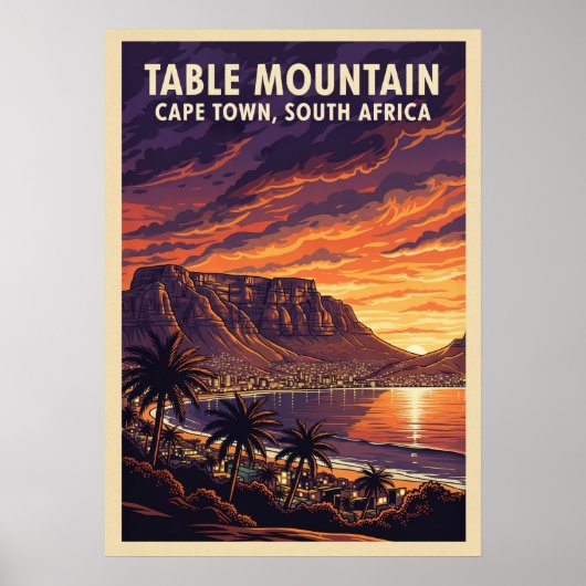 Tafelberg Kaapstad - Zuid-Afrika V04 Poster (Voorkant)