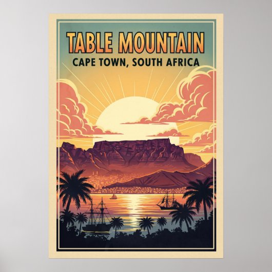 Tafelberg Kaapstad - Zuid-Afrika V05 Poster (Voorkant)