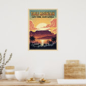 Tafelberg Kaapstad - Zuid-Afrika V05 Poster (Keuken)