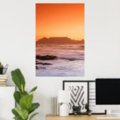 Tafelberg op zonsondergang, Bloubergstrand Poster (Thuiskantoor)