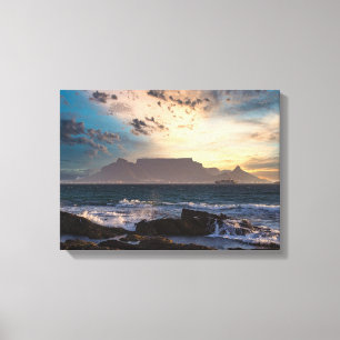 Tafelberg zonsondergang landschap canvas afdruk