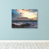 Tafelberg zonsondergang landschap canvas afdruk (Insitu (Houten vloer))