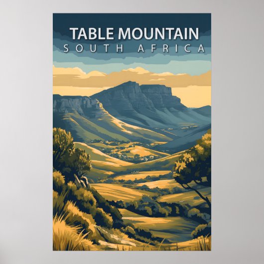 Tafelberg Zuid-Afrika Iconisch Kaapstad Poster (Voorkant)