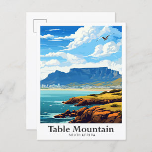 Tafelberg Zuid-Afrika reisillustratie Briefkaart