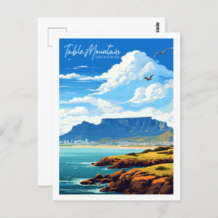 Tafelberg Zuid-Afrika vintage reisplaats Briefkaart