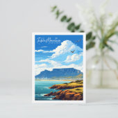 Tafelberg Zuid-Afrika vintage reisplaats Briefkaart (Staand voorkant)