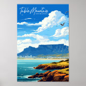 Tafelberg Zuid-Afrika vintage reisplaats Poster (Voorkant)