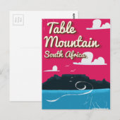Tafelberg Zuid-Afrika Vintage reisposter Briefkaart (Voorkant / Achterkant)