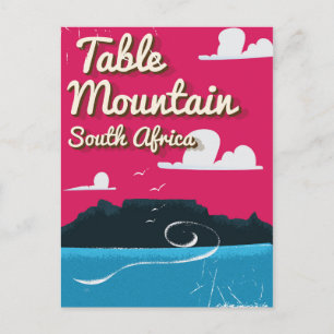 Tafelberg Zuid-Afrika Vintage reisposter Briefkaart