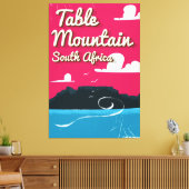 Tafelberg Zuid-Afrika Vintage reisposter Canvas Afdruk (Insitu (Woonkamer))
