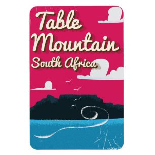 Tafelberg Zuid-Afrika Vintage reisposter Magneet