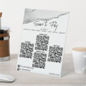 *~* Tafelblad 4 QR BETAALMETHODEN Tafel Tentoonste Reclamebord Met Voetstuk (Insitu)