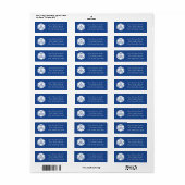 Tafelblad Chic in blauw Retouradreslabel Etiket (Full Sheet)