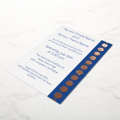 Tafelblad Chic in Blauwe Folie Uitnodiging (Gedraaid)