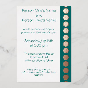 Tafelblad Chic in Blauwgroen Folie Invitation Uitnodiging