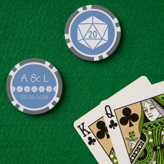 Tafelblad Chic in Bleekblauw Poker Chips (Pokertafel (Dubbel))