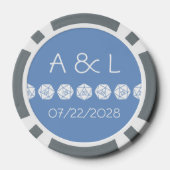 Tafelblad Chic in Bleekblauw Poker Chips (Achterkant)
