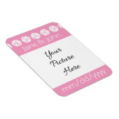 Tafelblad Chic in Bloem Roze Save-the-Date Magneet (Rechterzijde)