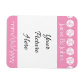 Tafelblad Chic in Bloem Roze Save-the-Date Magneet (Horizontaal)